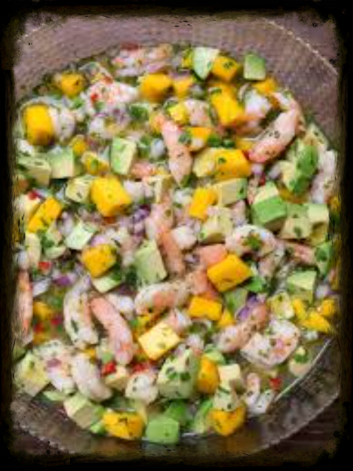 ceviche de camaron con mango