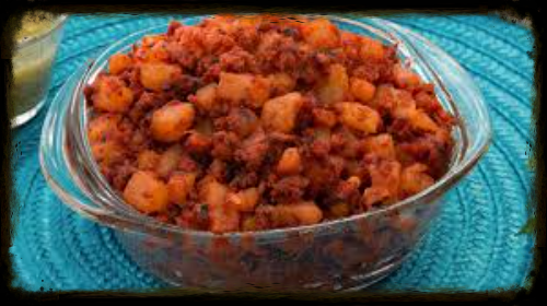 receta de papas con chorizo